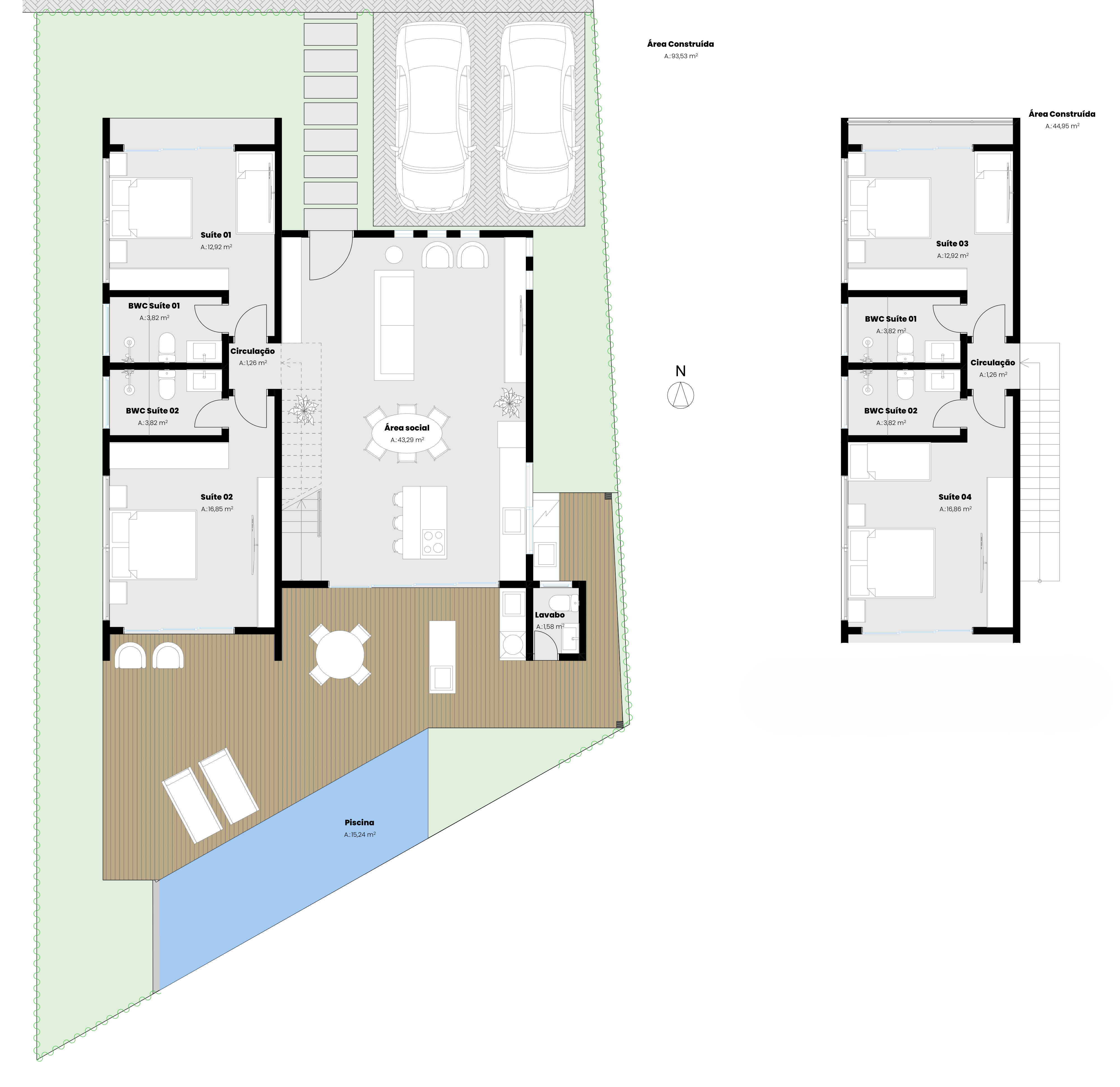 Planta 1 do projeto Casa Laguna II